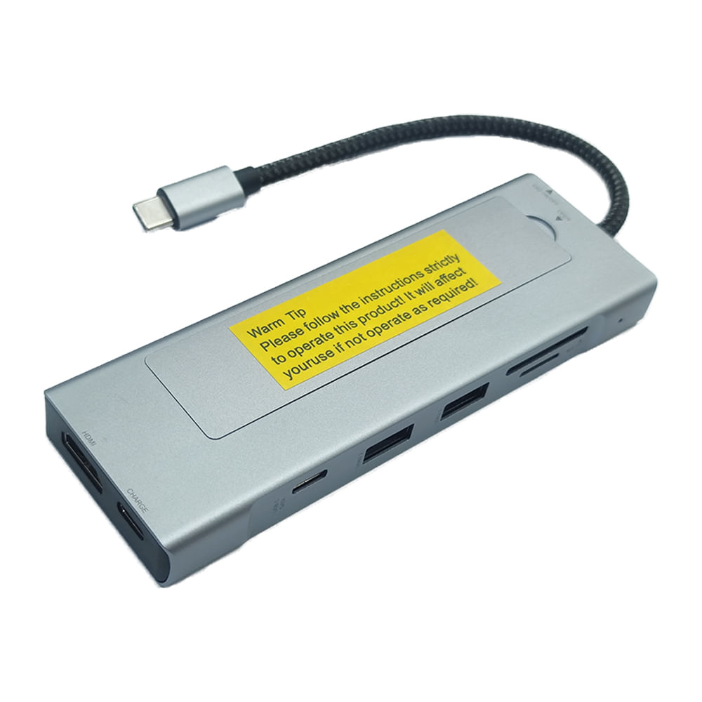 Imagen 2 del producto Hub Coolbox Teraware conector USB Tipo-C con 8 puertos, 10 Gbps, cable 15cm, gris